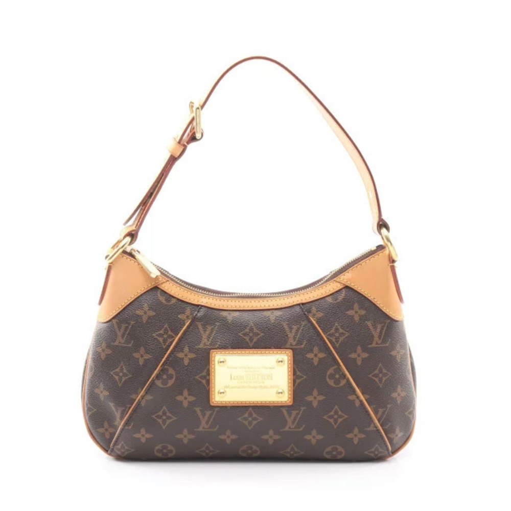 Louis Vuitton Thames Shoulder Bag Canvas Leather Monogram Brown